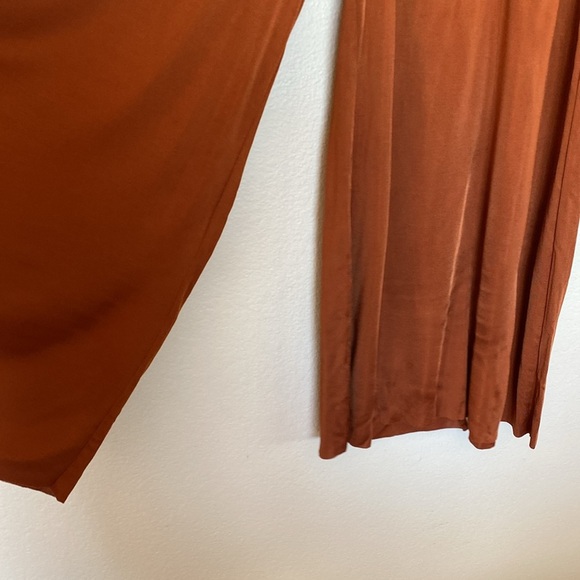 Anthropologie Maeve Shiloh flowy burnt orange slinky pants women’s large NWT - Picture 4 of 7